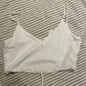 White Crop Tank Top